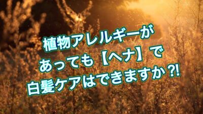 植物アレルギーがあっても【ヘナ】で白髪ケアはできますか？！